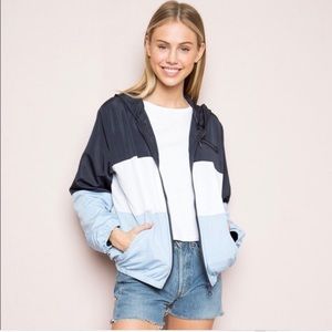 Brandy Melville blue color block jacket